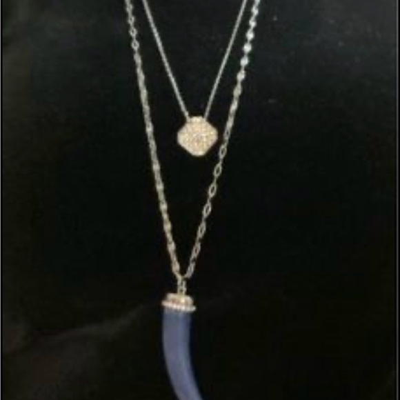 2 in 1 BEAUTIFUL NWT WHBM CONVERTIBLE DOUBLE PENDANT NECKLACE. Silver tone. - Picture 7 of 8